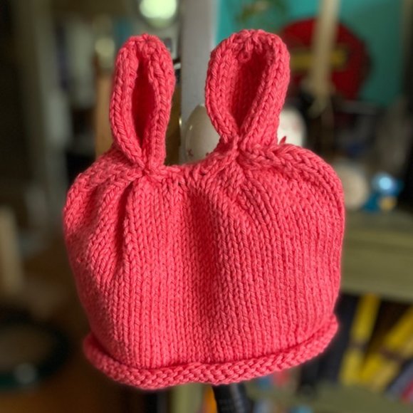 Hand Crafted Other - NWT--Handknit Pink Bunny Ear Hat